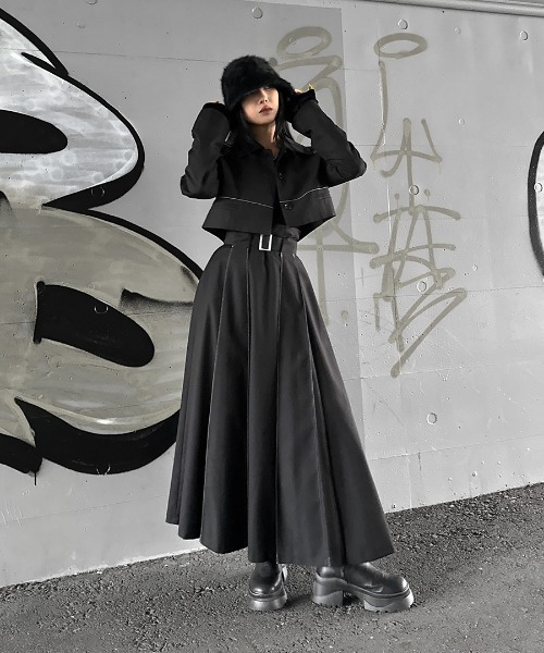 LVEU. コート アウター 「LVEU.」ステッチデザインクロップド
