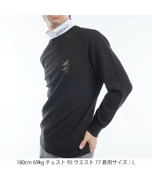 アドミラル｜Admiral メンズ ビッグランパント クルーネックセーター Lサ Admiral Golf セーター ニット ビックランパント クルーネック