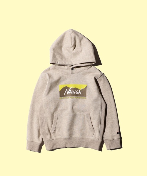 パーカー NANGA/ナンガ ECO HYBRID BOX LOGO KIDS SWEAT HOODIEエコハイブリットボックスロゴフーディキッズの画像