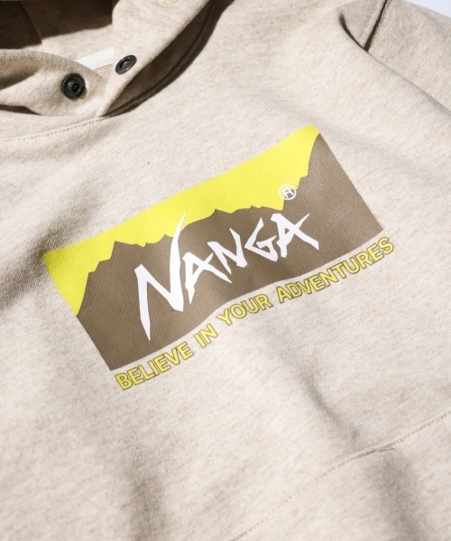 パーカー NANGA/ナンガ ECO HYBRID BOX LOGO KIDS SWEAT HOODIEエコハイブリットボックスロゴフーディキッズの画像