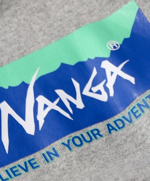 パーカー NANGA/ナンガ ECO HYBRID BOX LOGO KIDS SWEAT HOODIEエコハイブリットボックスロゴフーディキッズの画像