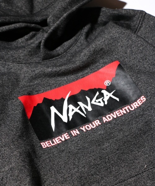 パーカー NANGA/ナンガ ECO HYBRID BOX LOGO KIDS SWEAT HOODIEエコハイブリットボックスロゴフーディキッズの画像