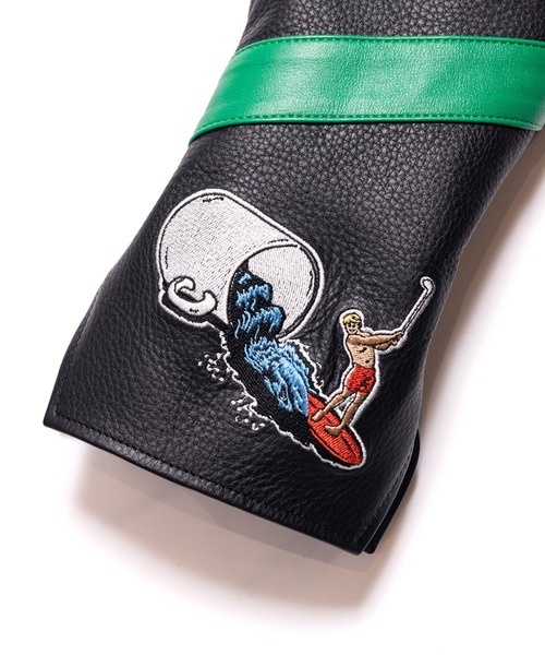 ゴルフ EMBROIDERY LEATHER CLUB COVER2 メンズ レディース