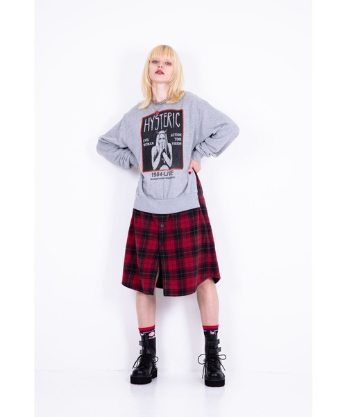 HYSTERIC GLAMOUR」 ドッキングワンピース FREE グレー レディース 
