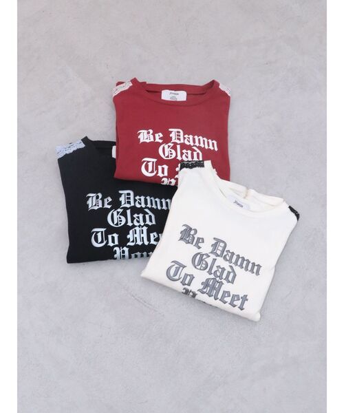 tシャツ レースモチーフILOVEロゴロンT レディース レースモチーフILOVEロゴロンT｜ACLENT（アクレント）