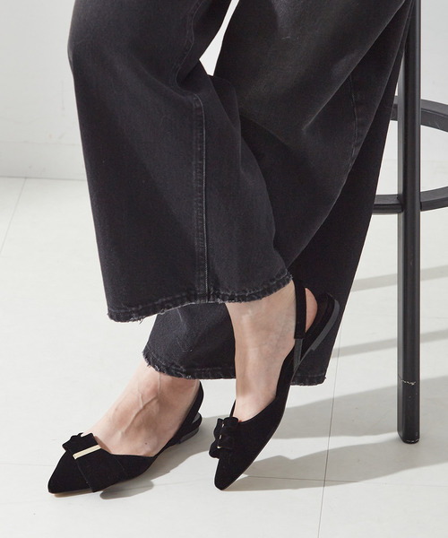 HEWN ヒューン サンダル ブラック サイズ38 別注》【HEWN/ヒューン】Tulle wedge heels SP LS：サンダル