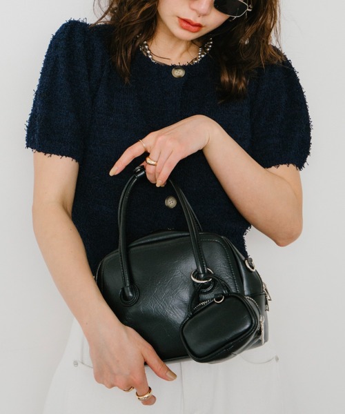 HANNE ハンドバッグ ポーチコンビミニボストンハンドバッグ : ZOZOTOWN