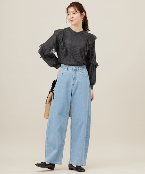 ブラウス シャツ 「洗える」ラッフルレース トップス レディース any SiS ブラウス シャツ 「洗える」ラッフルレース トップス