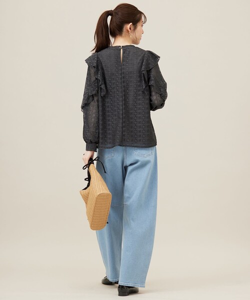 any SiS ブラウス シャツ 「洗える」ラッフルレース トップス