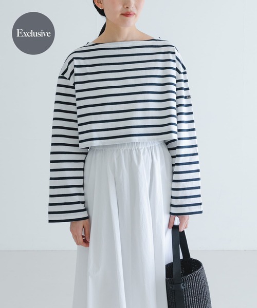 tシャツ 「別注」Le minor×UR　Border cropped T-shirts レディース 別注』Le minor×UR Border cropped T-shirts[UWA4-124170F-A
