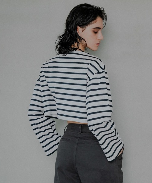 Le Minor tシャツ 「別注」Le minor×UR Border cropped T-shirts