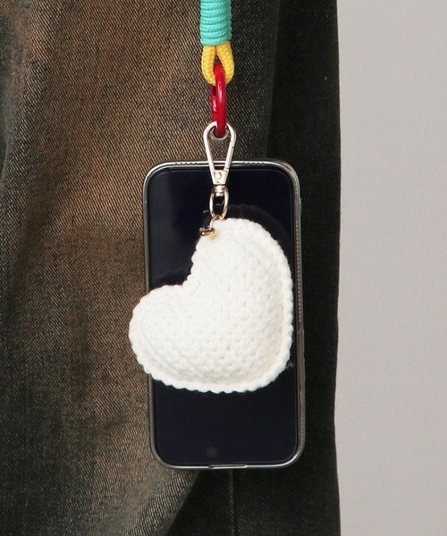 ROOP TOKYO キーホルダー Knitted stuffed heart key chain/編みぐるみ
