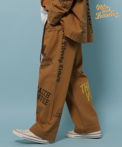 FCRB × NEWERA イージーパンツ　コラボ　ロゴ　プリント　XL グランジロゴバックプリントスウェットワイドパンツ ／ grunge
