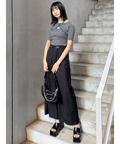 MURUA パンツ 2WAYウエストタックワイドパンツ レディース