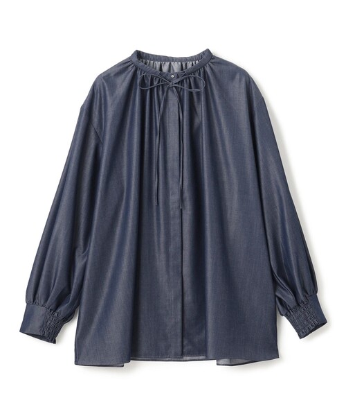 UNFILO（アンフィーロ） ブラウス シャツ シャンブレーデニム ギャザー