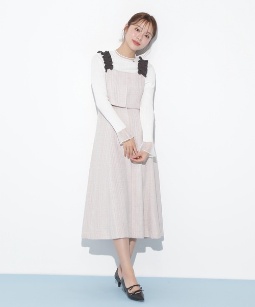 新品未使用 JILLSTUART フリルショルダージャンスカ グレー JILL by STUART ジャンパースカート フリルショルダージャンスカ