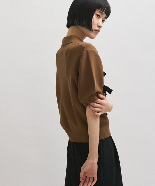 ADAM ET ROPE' ポロシャツ ポロ リボンポロニット レディース