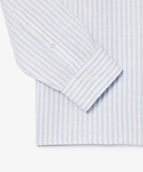 【新品未使用】LACOSTE 長袖シャツ サイズ36 水色ストライプ LACOSTE シャツ 「別注」LACOSTE / ストライプ ロングスリーブ