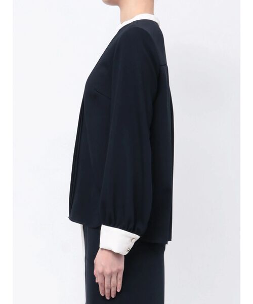 ブラウス シャツ バイカラースキッパーピンタックブラウス レディース TONAL ブラウス シャツ バイカラースキッパーピンタックブラウス