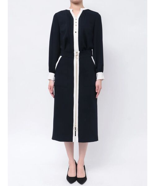 ブラウス シャツ バイカラースキッパーピンタックブラウス レディース TONAL ブラウス シャツ バイカラースキッパーピンタックブラウス