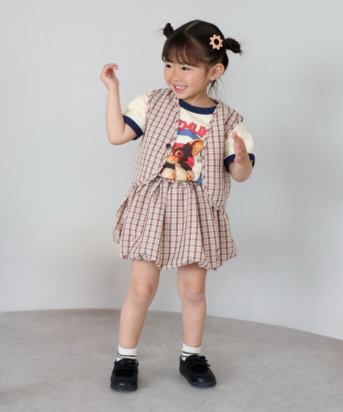 スカート 「3-10才対応」「Better Together」チェック柄バルーンスカート キッズ 子供服 女の子 | BONJOUR SAGAN enfant