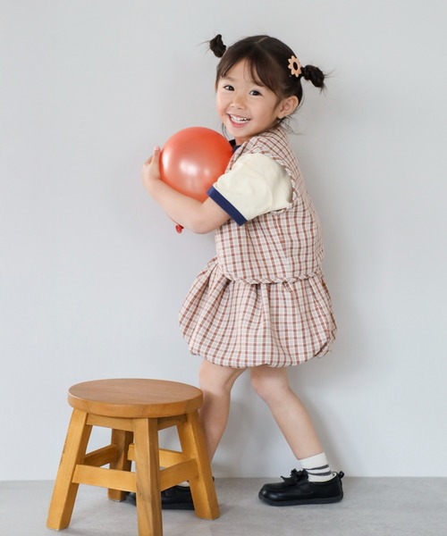 スカート 「3-10才対応」「Better Together」チェック柄バルーンスカート キッズ 子供服 女の子 | BONJOUR SAGAN enfant | 07