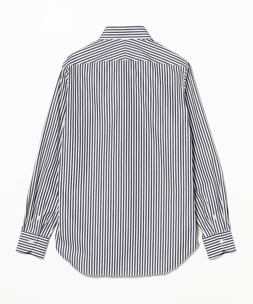 BEAMS F（ビームスF） シャツ コットン ネイビー ロンドンストライプ