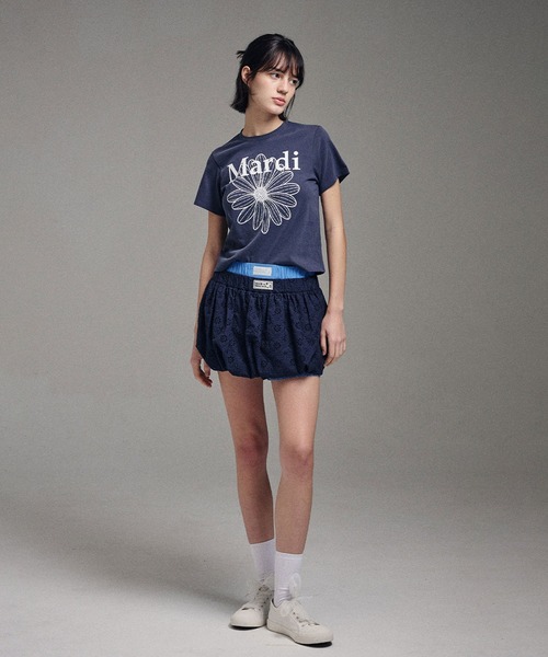 Mardi Mercredi tシャツ SLIM TSHIRT FLOWERMARDI WASHING