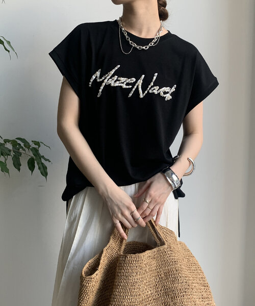 tシャツ 「WEB限定」ビジューロゴTEE レディース