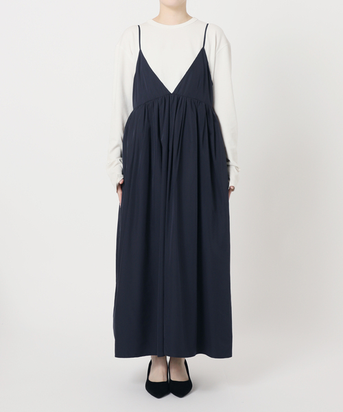 【値下げ・新品未使用品】SLOBE IENA タフタギャザーキャミワンピース SLOBE IENA ワンピース 「WEB限定/追加」タフタギャザーキャミ