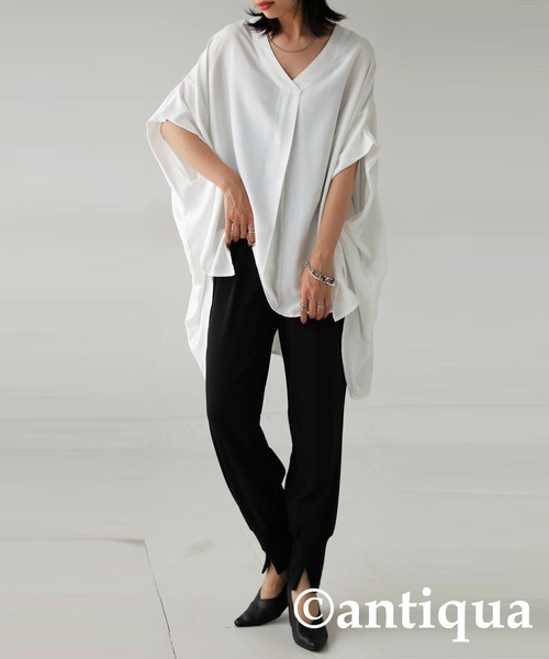 「antiqua」 「patterntorso」ドルマンスリーブブラウス ONESIZE ブラック レディース antiqua 「antiqua」 「patterntorso」ドルマンスリーブブラウス