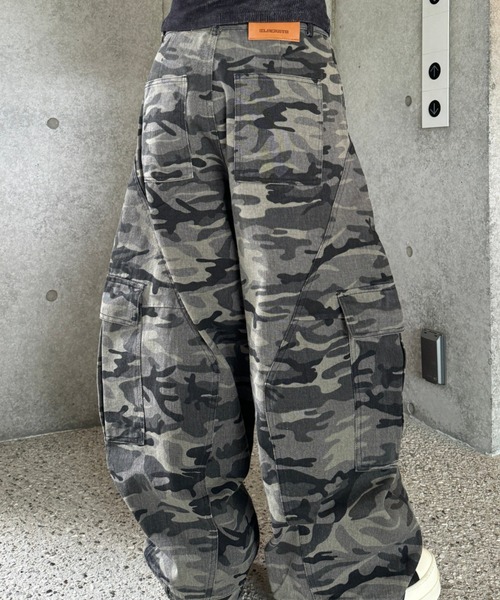 KsG パンツ バルーンカモフラージュデニム レディース : ZOZOTOWN