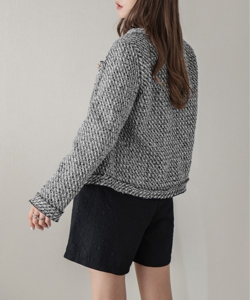 AMELY」 「La-gemme」ノーカラージャケット L ブラック レディース