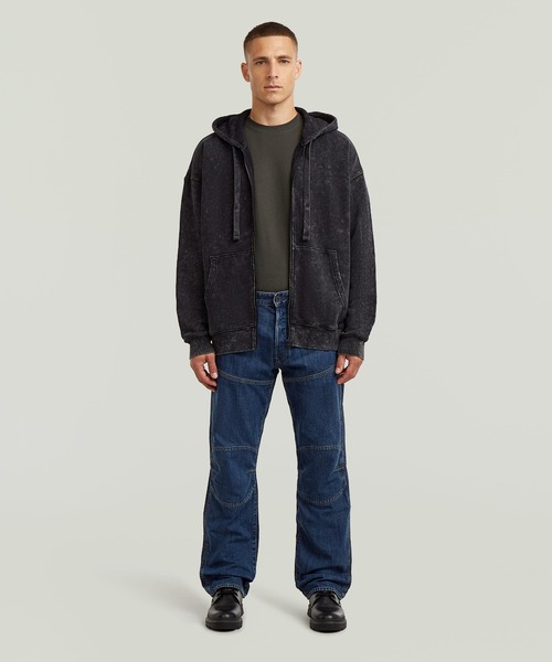G-STAR RAW パーカー WASHED LOOSE FULL ZIP HOODIE/ヴィンテージ