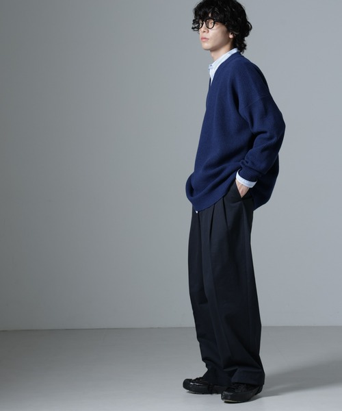 未使用級　ブリーフィング　ニット　セーター　ネイビー M ナノユニバース別注 セール】総針ニット（ニット/セーター）｜NANO universe（ナノ