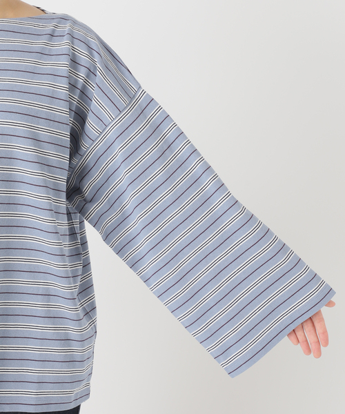 ※ぽち※スローブイエナ　ビックボーダープルオーバー　グレー SLOBE IENA tシャツ 「追加」ビックボーダープルオーバー