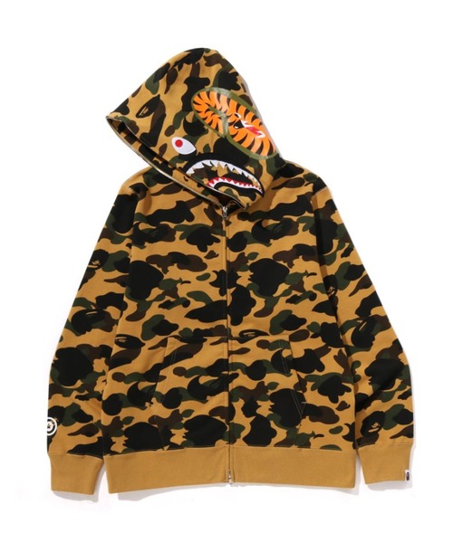 A BATHING APE◆マイロフルジップ/ジップパーカー/S/コットン/WHT/総柄 A BATHING APE◇マイロフルジップ/ジップパーカー/S/コットン
