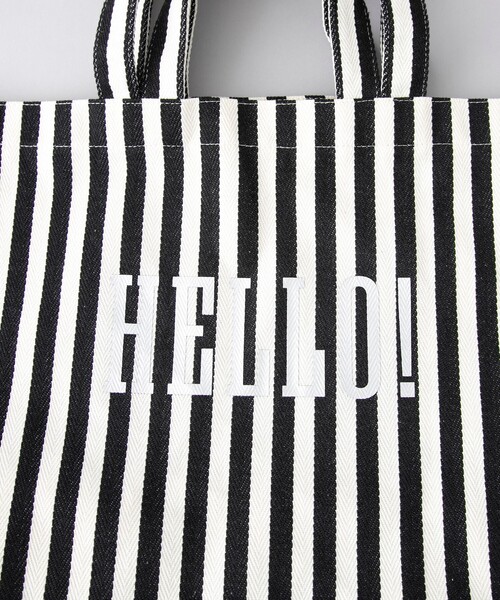 coen（コーエン） トートバッグ HELLO ストライプビッグトートバッグ