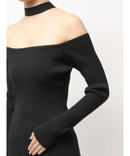 GYDA（ジェイダ） ワンピース 2WAYチョーカーオフショルニット