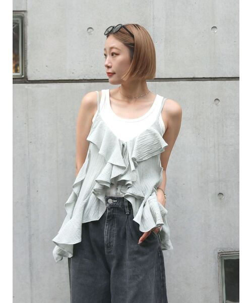 Ungrid キャミソール コットンフリルキャミ : ZOZOTOWN Yahoo!店