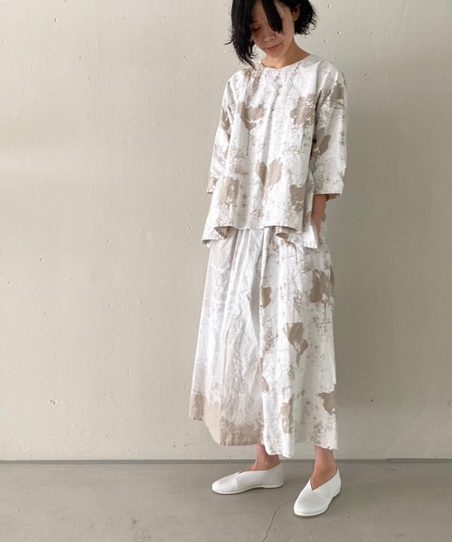 「Plantation」 7分袖ブラウス M size グレー レディース_画像3