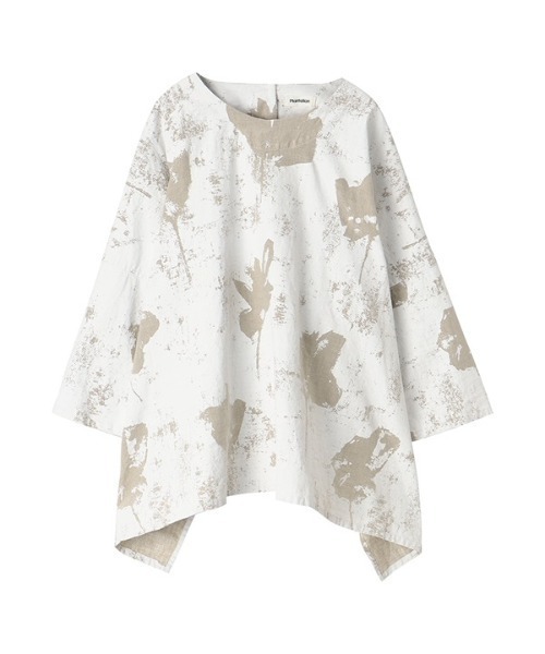 「Plantation」 7分袖ブラウス M size グレー レディース_画像4