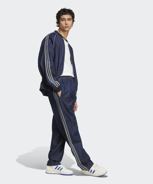 adidas レディース ルーズ トラックスーツパンツ ダークブルー S レディース ルーズ トラックスーツパンツ ダークブルー