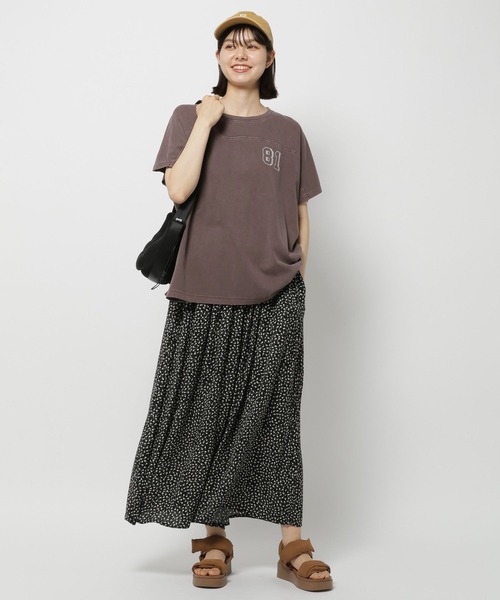 「niko and...」 半袖Tシャツ MEDIUM チャコール レディース_画像4