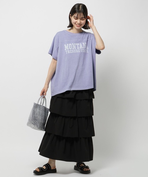 「niko and...」 半袖Tシャツ MEDIUM チャコール レディース_画像9