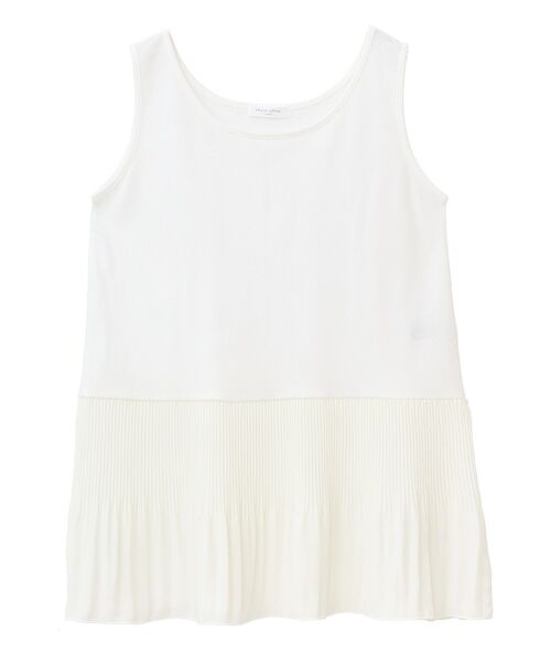 プリーツ　ノースリーブ BEIGE,｜フロントプリーツノースリーブブラウス