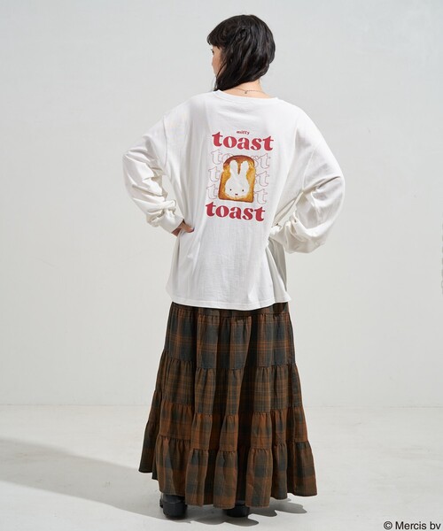 tシャツ miffy トースト バッグプリントロンT/ミッフィー レディース FREAK'S STORE tシャツ miffy トースト バッグプリントロンT