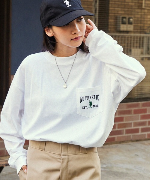 「U.S. POLO ASSN.」 長袖カットソー L ホワイト レディース