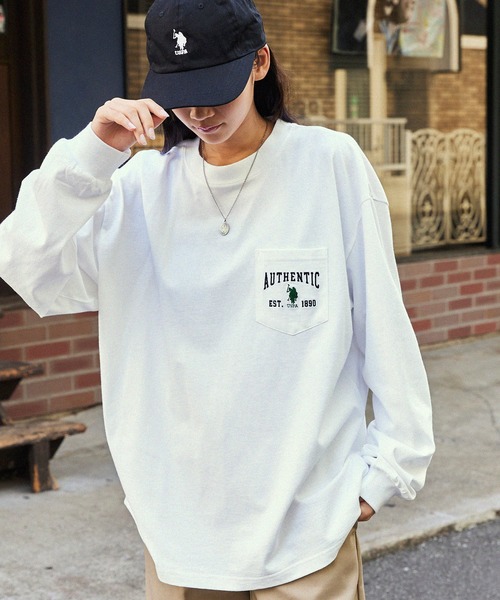 「U.S. POLO ASSN.」 長袖カットソー L ホワイト レディース