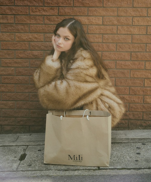 Mili affinity ファーコート Mili affinity ブルゾン アウター フェイクファーショート丈